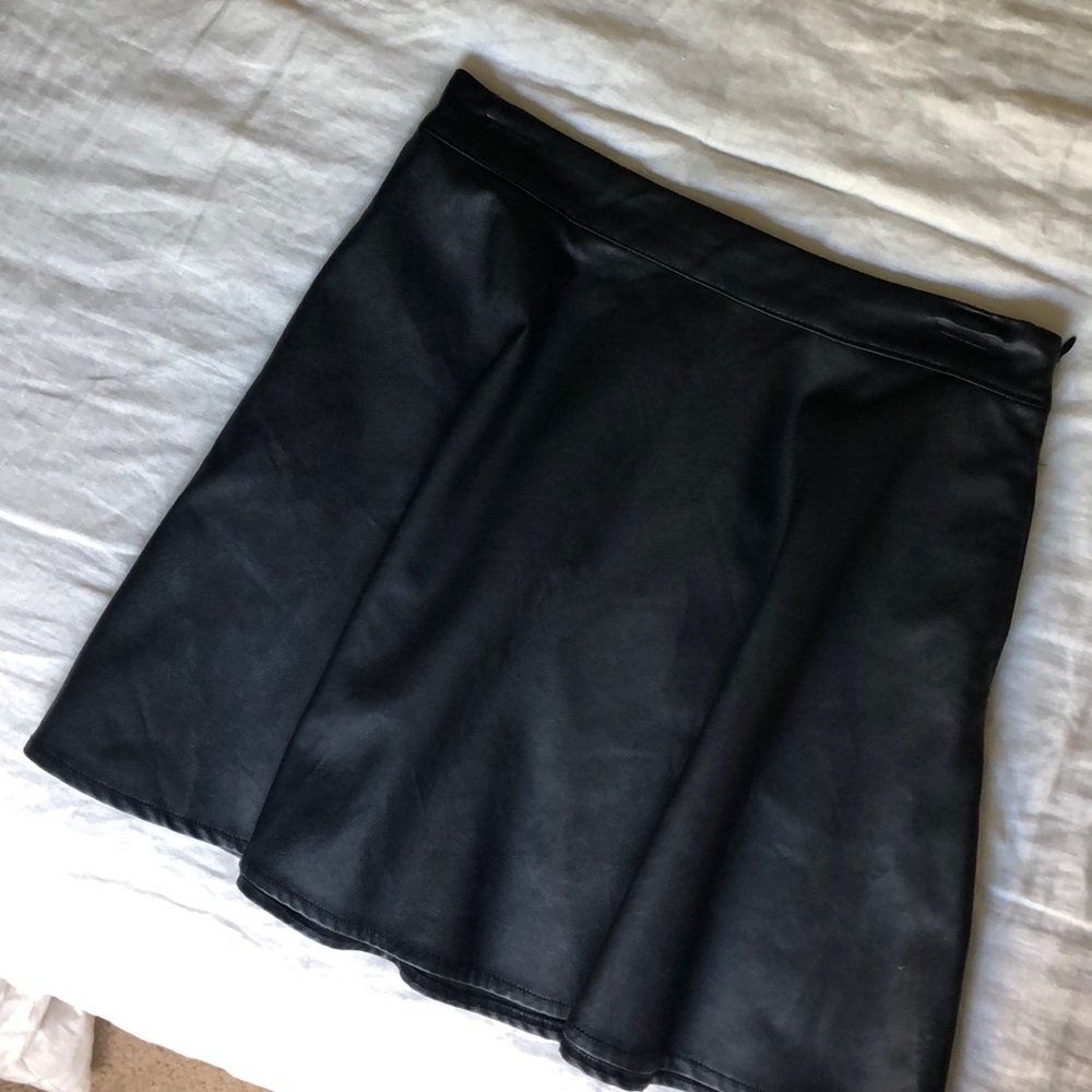 Abercrombie & Fitch Faux Leather Skater Skirt